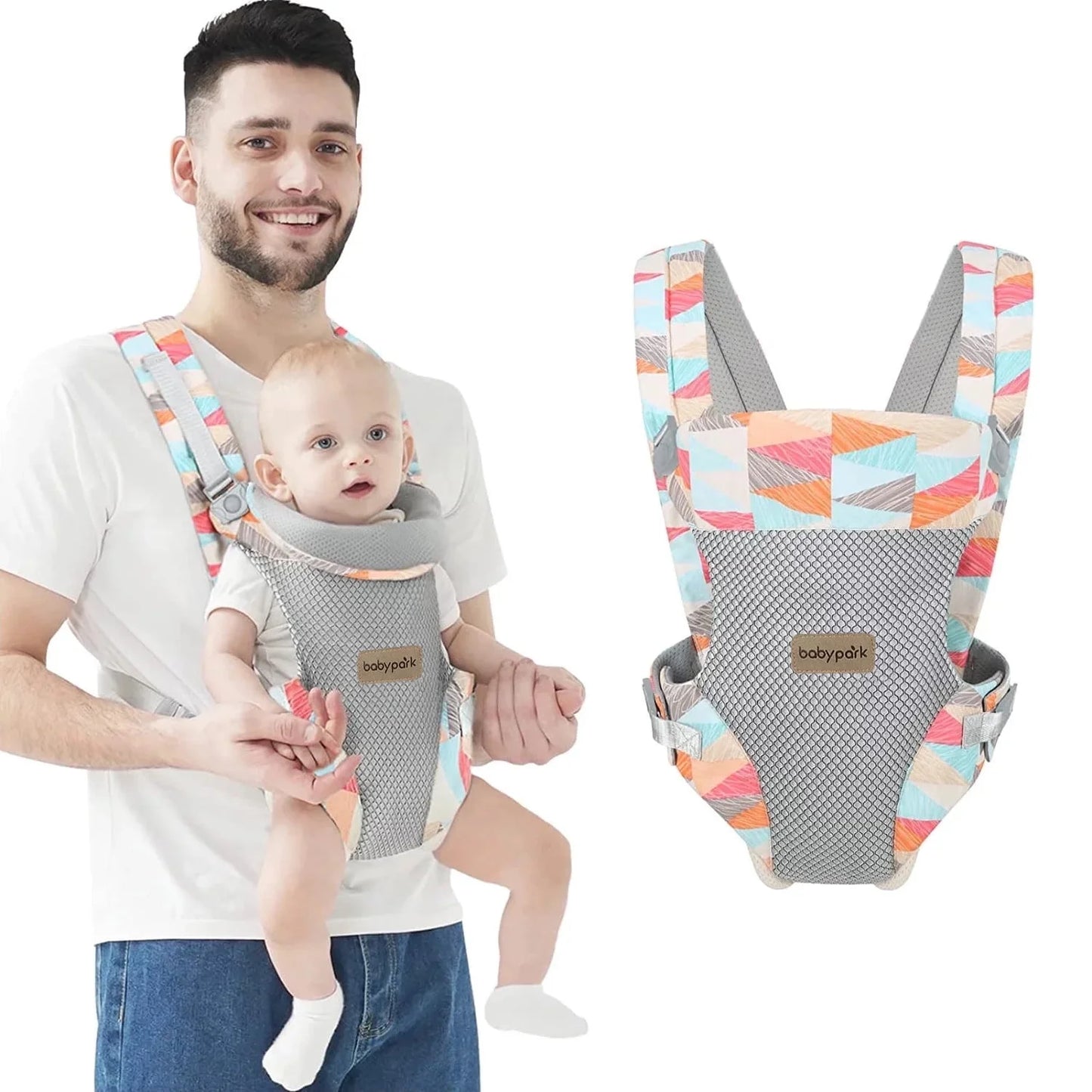 Baby Carrier, 4-In-1 Colorful Baby Carrier, Front and Back Baby Sling with Adjustable Holder, Christmas Gift