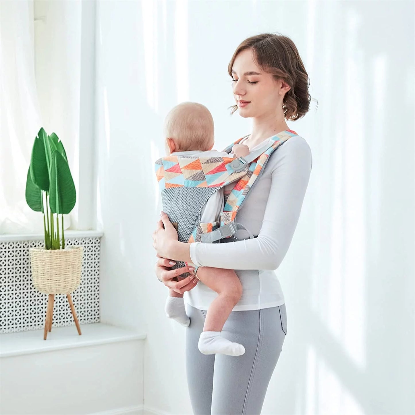 Baby Carrier, 4-In-1 Colorful Baby Carrier, Front and Back Baby Sling with Adjustable Holder, Christmas Gift