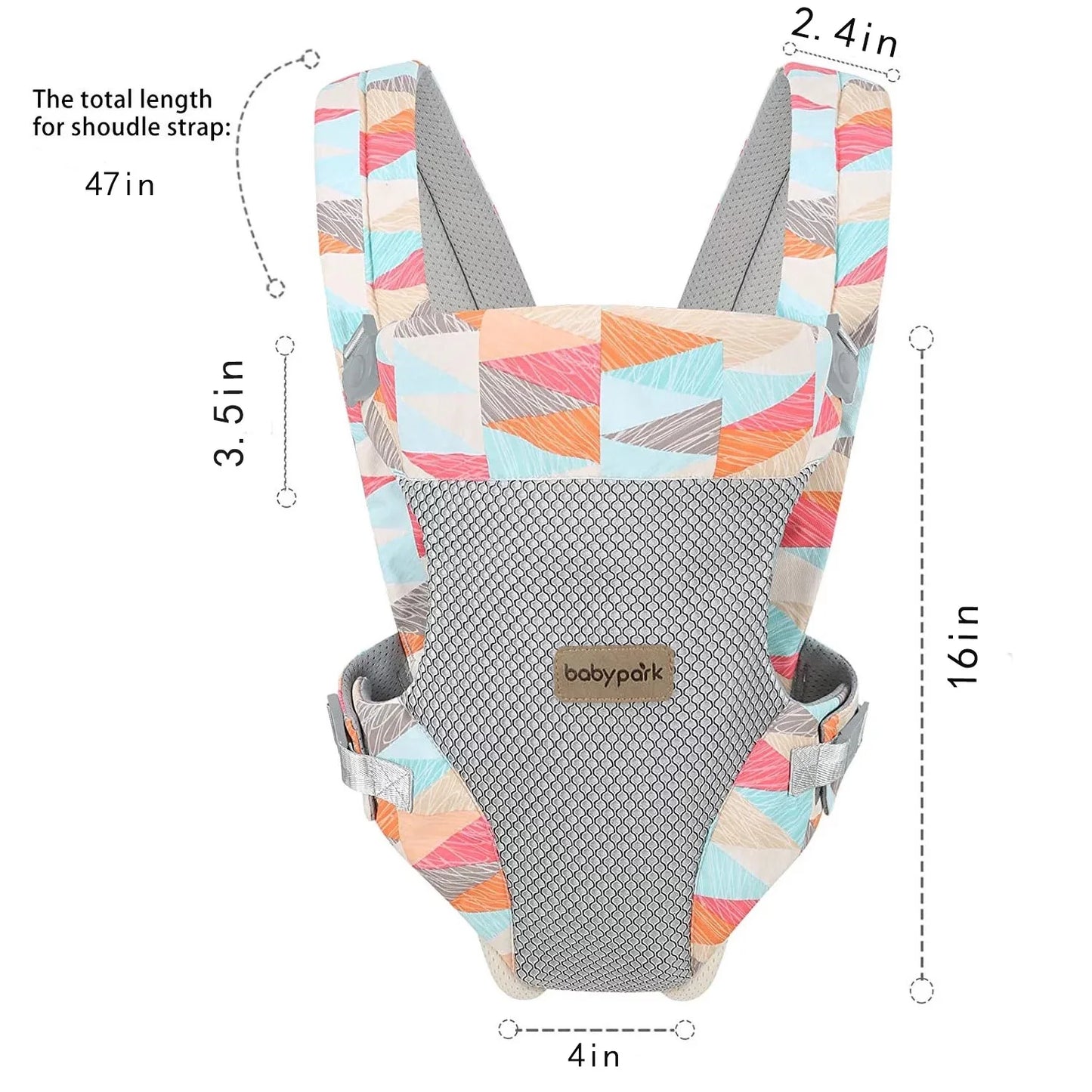 Baby Carrier, 4-In-1 Colorful Baby Carrier, Front and Back Baby Sling with Adjustable Holder, Christmas Gift