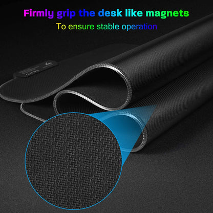 RGB Gaming Mouse Pad, 15 Light Modes LED Soft Extra Extended Large Mousepad, Non-Slip Rubber Base Computer Keyboard Mouse Mat with Durable Stitched Edges- 31.5 X 12 Inch (RGB Black)