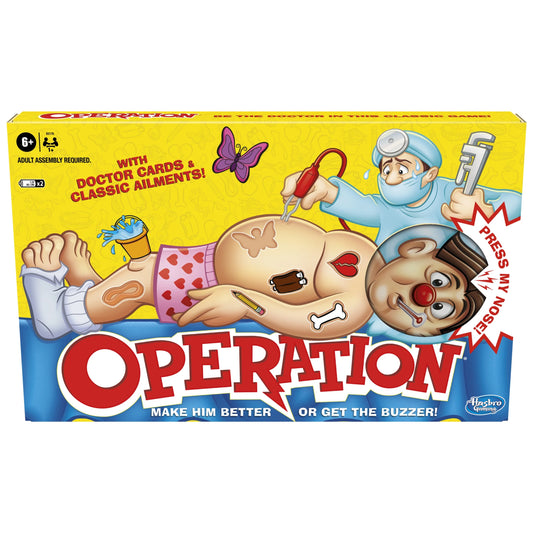 , Classic Kids & Family Favorite Strategy Game with 12 Plastic Ailments, Non-Candy Easter Basket Stuffers Gifts