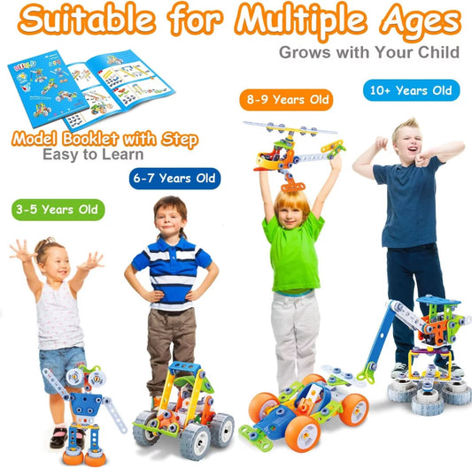 10 in 1 STEM Toys for 5 6 7 8+ Year Old Boy Birthday Gifts Building Toys for Kids Ages 4-8 Educational Stem Activities for Boys 4-6 8-10 Construction Creative Games Easter Idea Gift