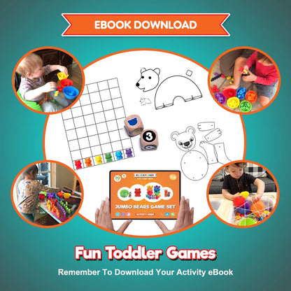Jumbo Counting Bears Matching Game - Montessori Fine Motor Learning Toys with Stacking Cups, 60 Preschool Math Manipulatives, 2 Toddler Games Dice, Toy Storage & Activities Ebook