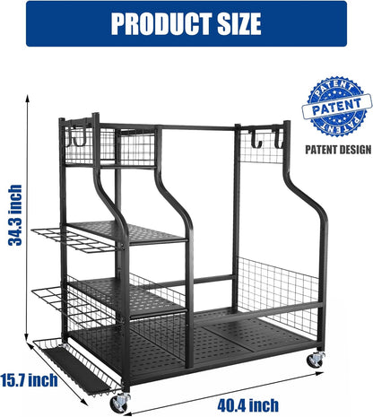 Golf Storage Garage Organizer, Golf Bag Storage Stand and Other Golfing Equipment Rack, Extra Storage Rack for Golf Clubs